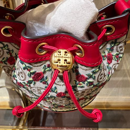 Tory Burch T Monogram Embroidered Mini Bucket Bag 87062 Multiple - $298  (40% Off Retail) New With Tags - From Zina