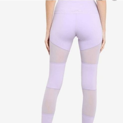 Lorna Jane Vent Booty Lavender Mesh Panel High Waisted Leggings