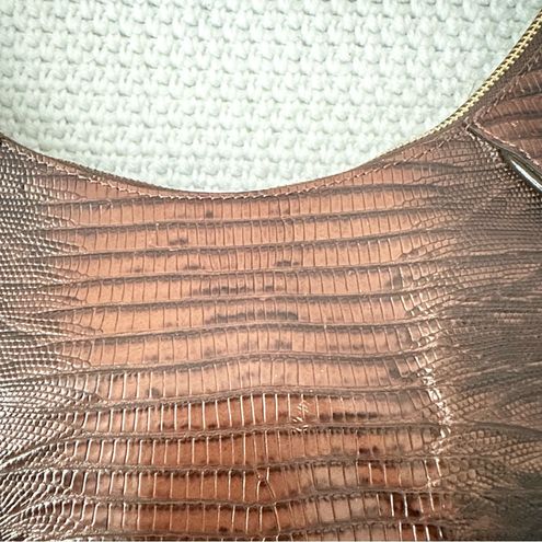 Brahmin Brown Ombre Crocodile Leather Side Pockets Top Zip Classic Shoulder  Bag - $123 - From Kimberly