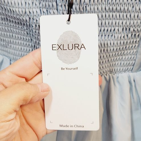 EXLURA Women's Square Neck Tie Back Ruffle Strappy Ruched Short Mini D –  Exlura