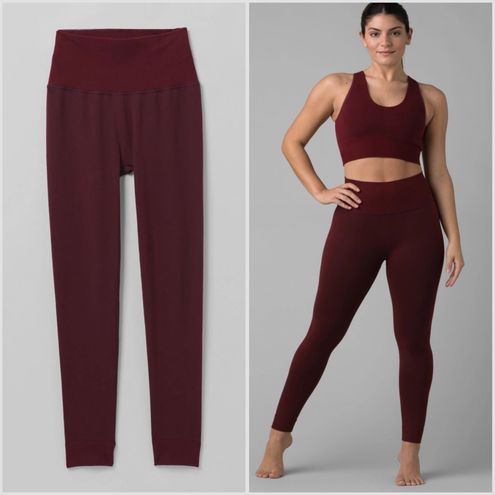 prAna Sopra Seamless Leggings - Women's, Large, Maroon, — Womens