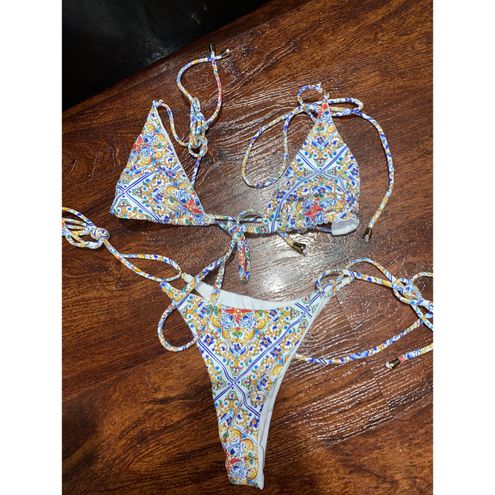 Blue&white Louis Vuitton bathing suit - Depop