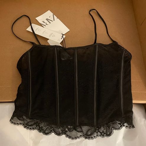 ZARA NWT Black Lace Corset Top - $29 (42% Off Retail) New With Tags - From  Melodie