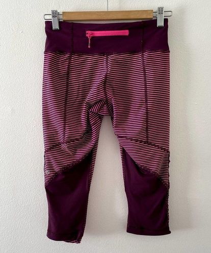 Lululemon Leggings Womens Small Pink Stripe Capri - $27 - From Kristen