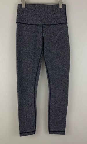 LULULEMON Black Herringbone Knit Wunder Under High