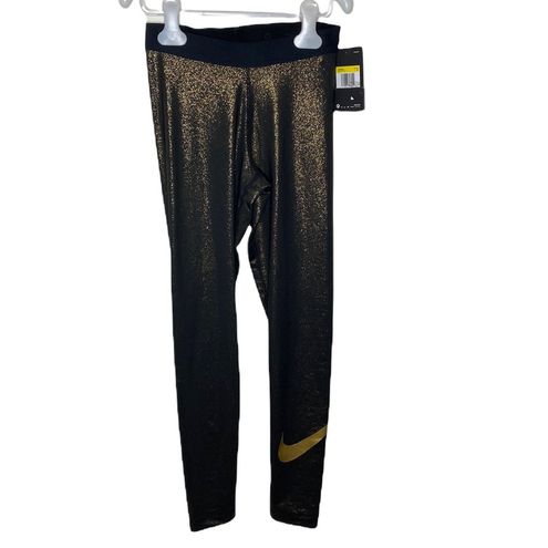 Nike Pro shimmering metallic gold workout leggings size S - $48