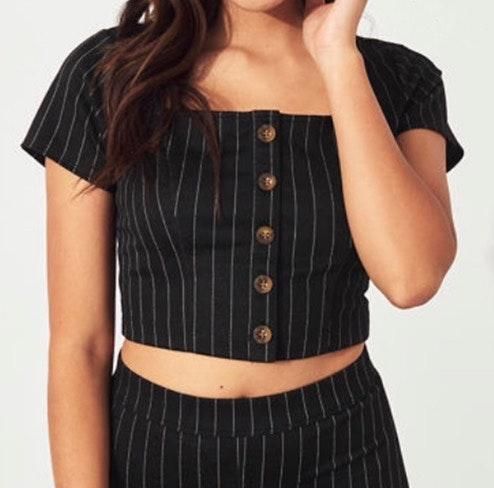 Hollister striped crop top top