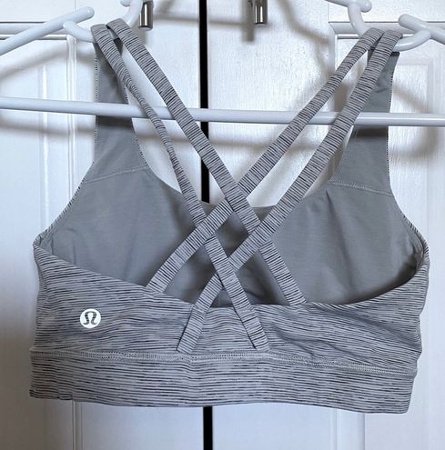 Lululemon Energy Bra Space Ice Grey Alpine White Size 4 Gray - $48