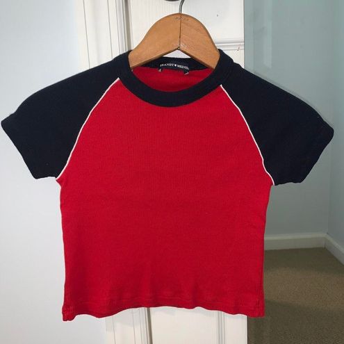 Brandy Melville Bella Red Navy Crop Top Red 36 From Ava