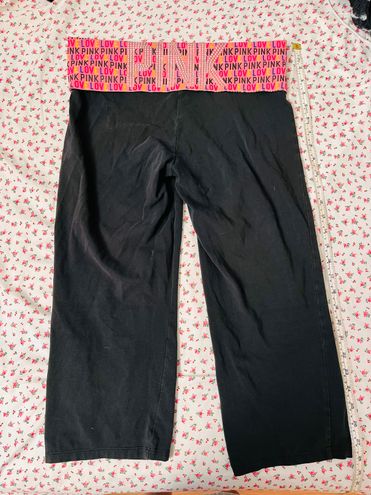 VICTORIAS SECRET PINK FOLD OVER YOGA PANTS Y2K Bling Size Medium 