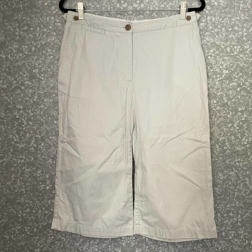 Lands'End Light Khaki Wide Leg Capri Pants - Size 10 - 100% Cotton - Mid  Rise - $19 - From Angie