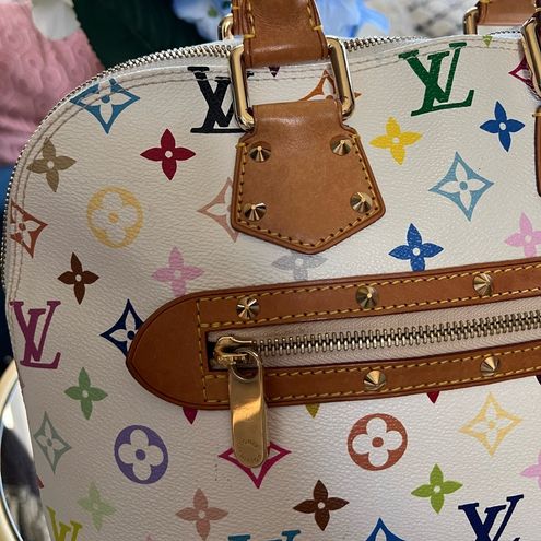 Louis Vuitton White Multicolour Monogram Murakami Alma Handbag Tote Y2K  Style