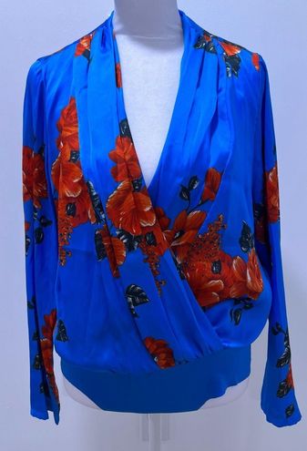 ZARA Blue Floral Bodysuit Size M - $30 (62% Off Retail) - From Emily