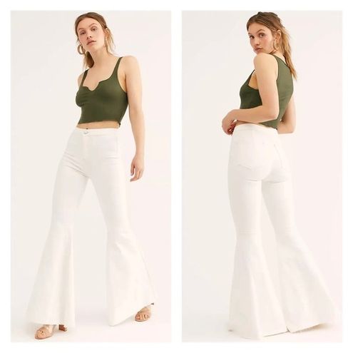 Just Float On White High Rise Flare Jeans