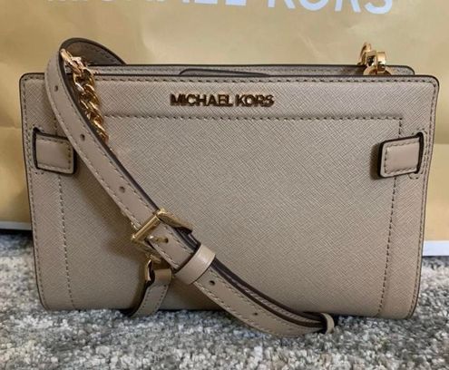 Michael Kors Women's Rayne Leather Small Crossbody Bag Purse Handbag  (Bisque): Handbags