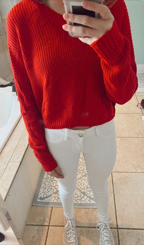 Wild Fable Red Cropped Sweater Size M - $12 (52% Off Retail) - From Ella