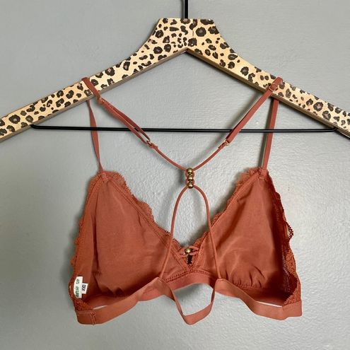 Aerie  Hibiscus Lace Strappy Triangle Bralette with Gold Bead Racerback -  $17 - From TheOlivePoppy