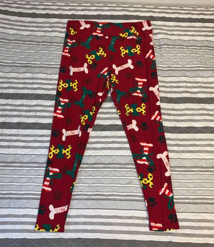 LuLaRoe Red Print TC2 Leggings - $14 - From Eddy