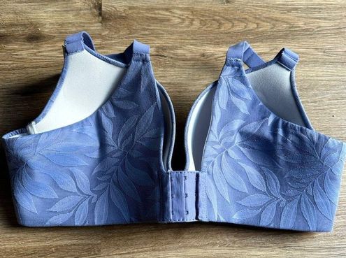 Cacique New Lane Bryant Lace Leaf Boost Plunge Bra Nylon Plus Size 42C Blue  - $39 - From Catlin