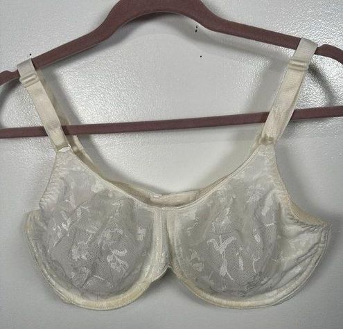 Vintage Bali 36DD Bra 3848 White Lace Sheer Underwire Adjustable Straps  Nylon Size undefined - $17 - From Anne