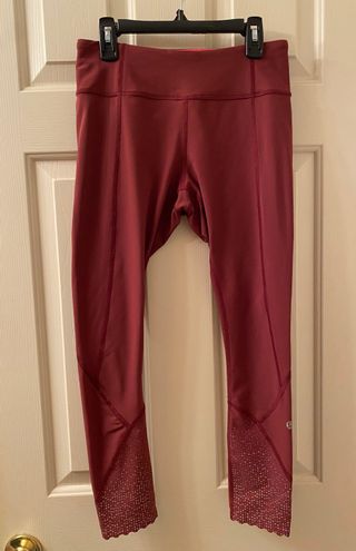 Lululemon Tight Stuff Tight 24” Size 6 Wine Berry Bon Bon Scalloped Hem Red  - $68 (54% Off Retail) - From Erika