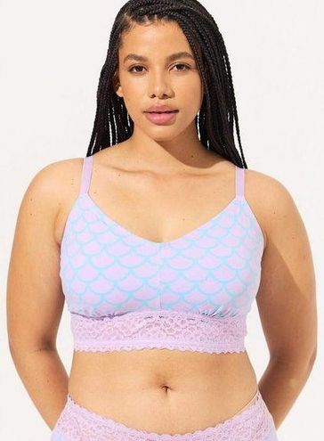 Plus Size - Lightly Lined Cotton Lace Hem Bralette - Torrid