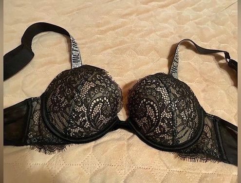 Victoria's Secret Shine Strap Lace Push Up Bra Black Size undefined - $49 -  From Alexis