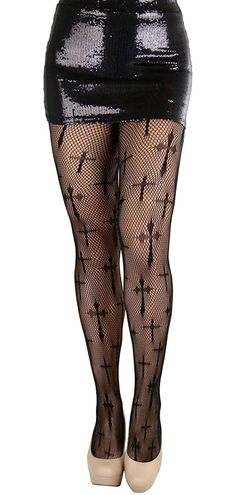 Black Fishnet Tights With Cross Details - $10 New With Tags - From Rachel