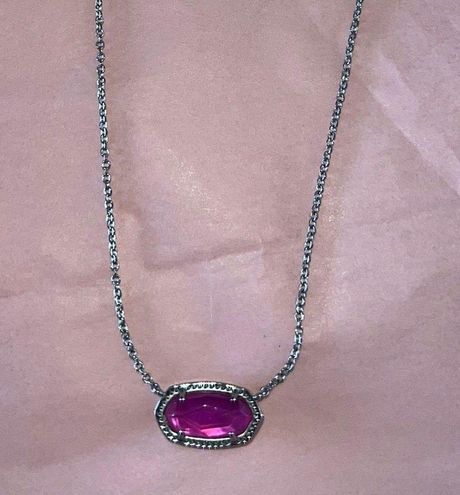 Elisa Silver Pendant Necklace in Amythyst