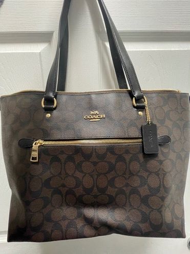 Coach Gallery Tote In Signature Canvas - Gold/Brown – leskinc