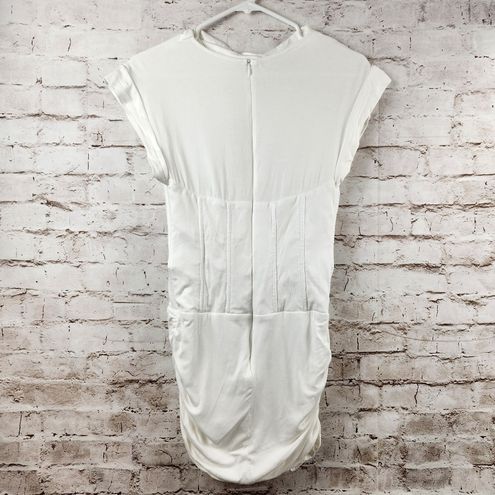 LaQuan Smith Top Stitch and Boned Bustier Top in White