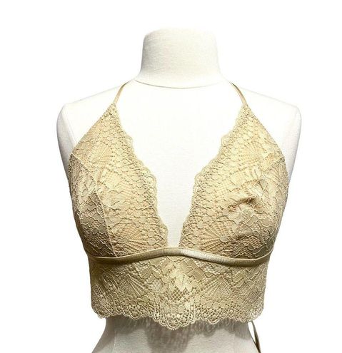 Free People Maya Longline Bralette Winter Wheat