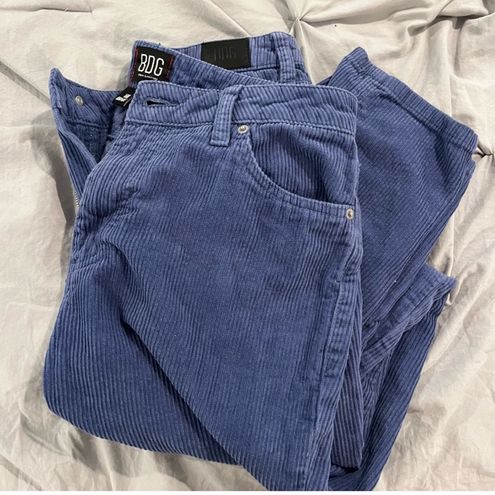 Urban Outfitters BDG Mom High Rise Corduroy Pants Blue Women Size 28 New