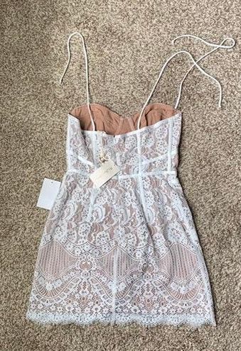 For Love & Lemons Tati Lace Corset Dress in White