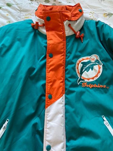 VINTAGE Miami Dolphins Winter Coat Multiple Size M - $57 (62% Off