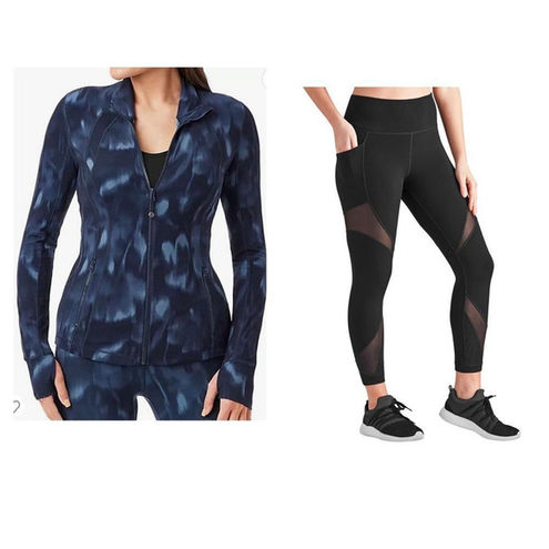 Members Mark Zen active tie dye blue jacket + black compression ankle  legging XL - $15 New With Tags - From Kolby