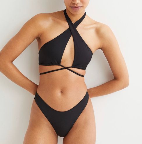 H&M Halter Bikini Top Black Size 4 - $22 New With Tags - From Lindsey