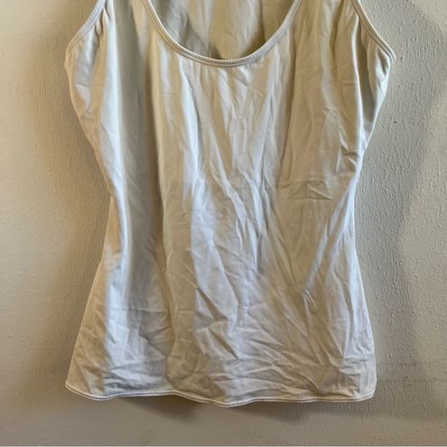 Assets by Spanx Tank Smoothing Tank Top w/ Front Bra White Sz 1X GUC  Shapewear