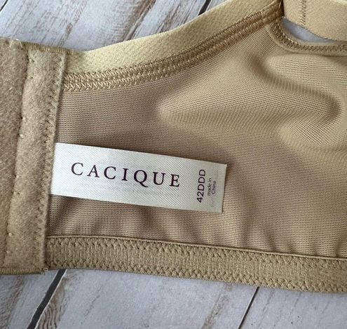 Cacique beige balconette underwire lightly lined bra 42DDD Size