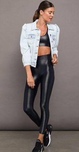 High Rise Full-Length Legging in Takara Shine - Black