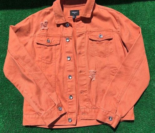orange denim jacket forever 21
