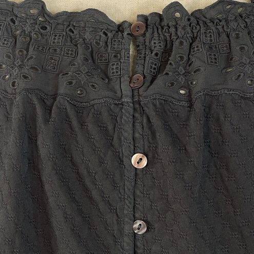 Lucky Brand Medium Crop Top Eyelet Square Neck Sleeveless Button-Up  Embroidered - $34 New With Tags - From Lori