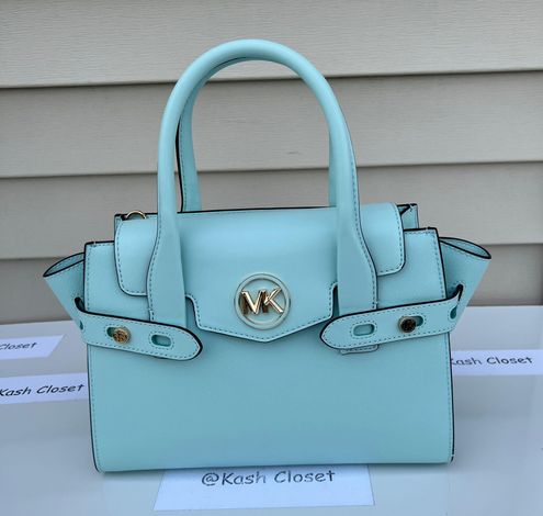 Michael Kors MK Carmen Medium Flap Satchel -Fair Aqua Blue