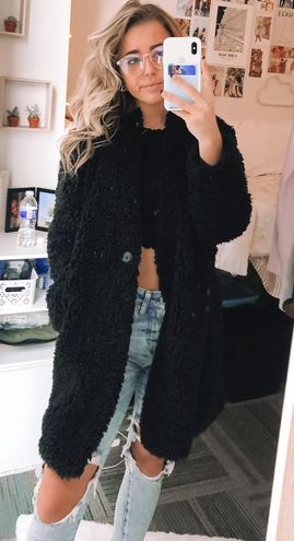 ZARA Black Teddy Coat!! Size M - $35 (41% Off Retail) - From Chloe