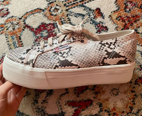 superga platform snakeskin