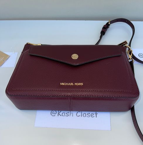 Michael Kors Maisie Medium Pebbled Leather 3-in-1 Crossbody Bag - Merlot