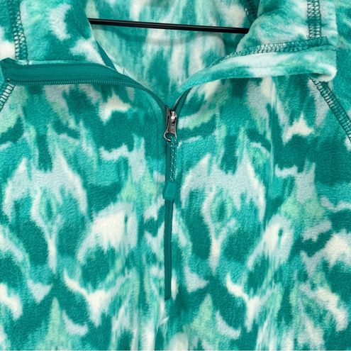 Eddie Bauer NWT Polar Fleece 1/4 Zip in Turquoise Leaf Ikat Large - $30 New  With Tags - From Sarah