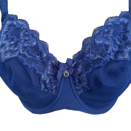 Chantelle C Elegant 4 Part Underwire Minimizer Bra 32 G Blue Size