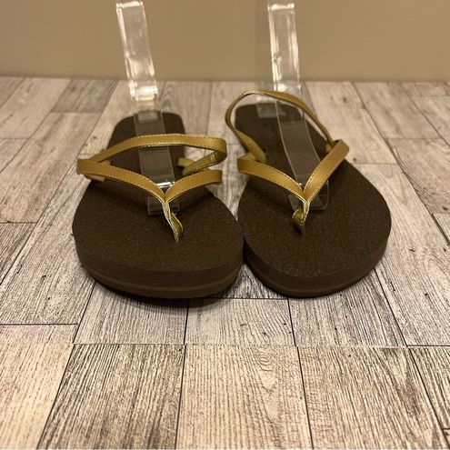 Sanuk YOGA METALLIC Womens Size 8 Flip Flop Sandals Gold NEW - $36 - From  Rachel