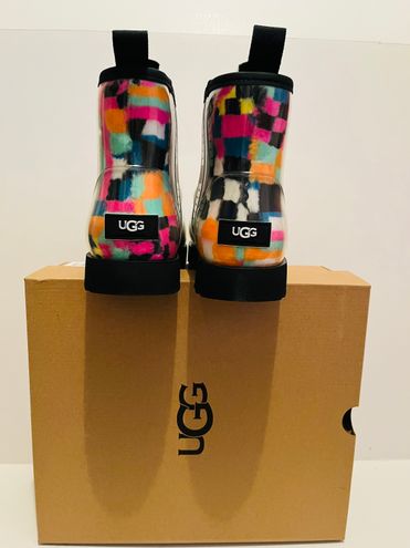 UGG® Black & Multicolor Checkerboard Classic Clear Mini Checks Boot, Best  Price and Reviews